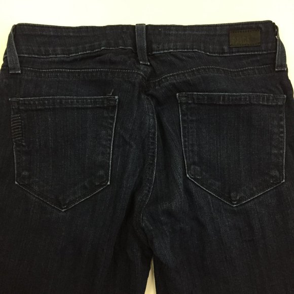 PAIGE Medium/Dark Wash 5 Pocket Logo Hardware VERDUGO Skinny Ankle Jeans - Picture 7 of 13
